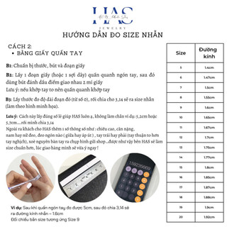 Nhẫn bạc H.A.S đính đá Baguette full vòng