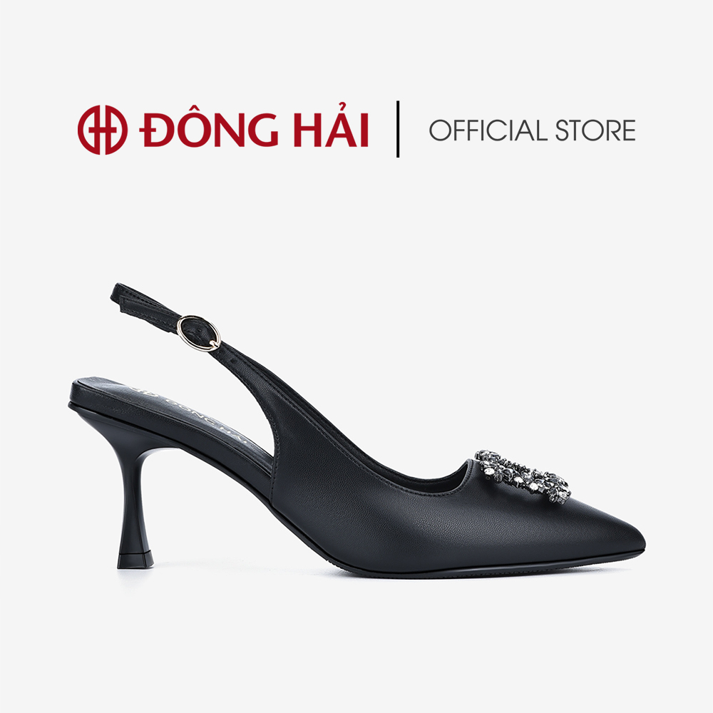 Giày Cao Gót Slingback Nữ Đông Hải Mũi Nhọn Đính Đá Sang Trọng - G81N7