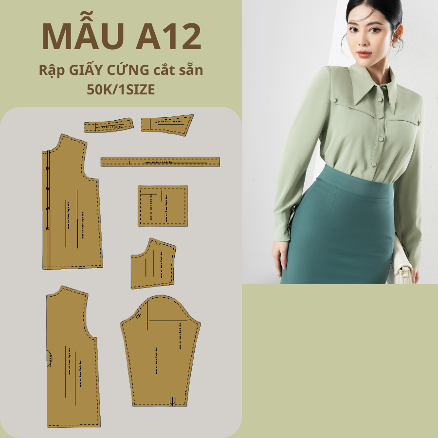 RẬP GIẤY CỨNG CẮT SẴN ÁO A12