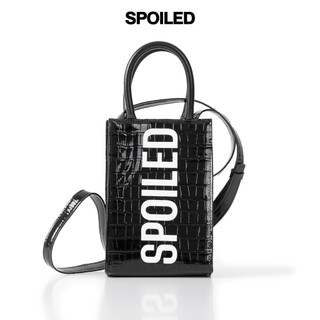 Túi đeo chéo Shiny Phone Bag SPOILED Da PU đen dập vân bóng