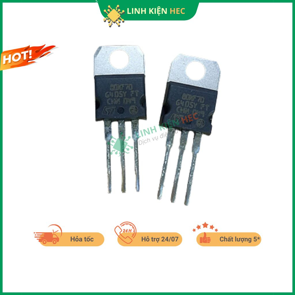 Mosfet 80NF70 80N70 80A 70V tháo máy chính hãng linh kiện hec