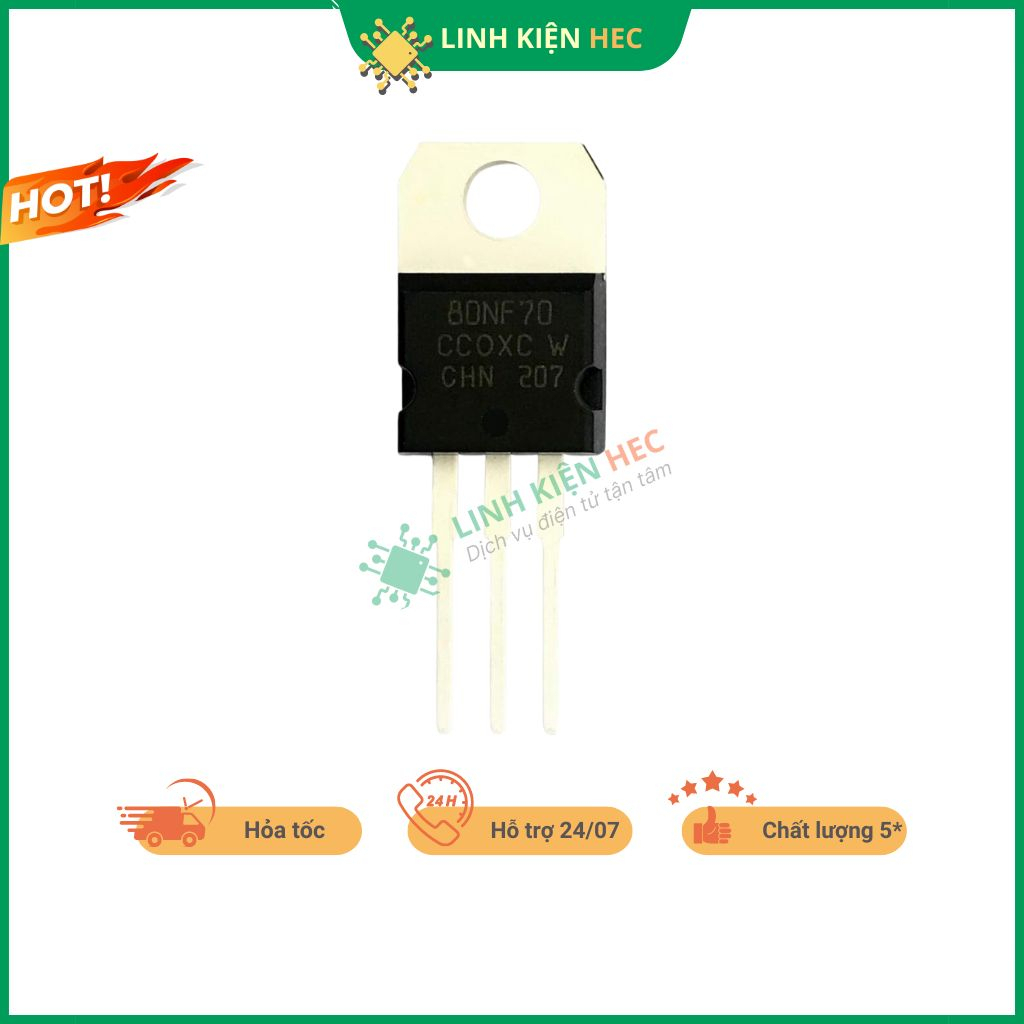 Mosfet 80NF70 80N70 80A 70V tháo máy chính hãng linh kiện hec