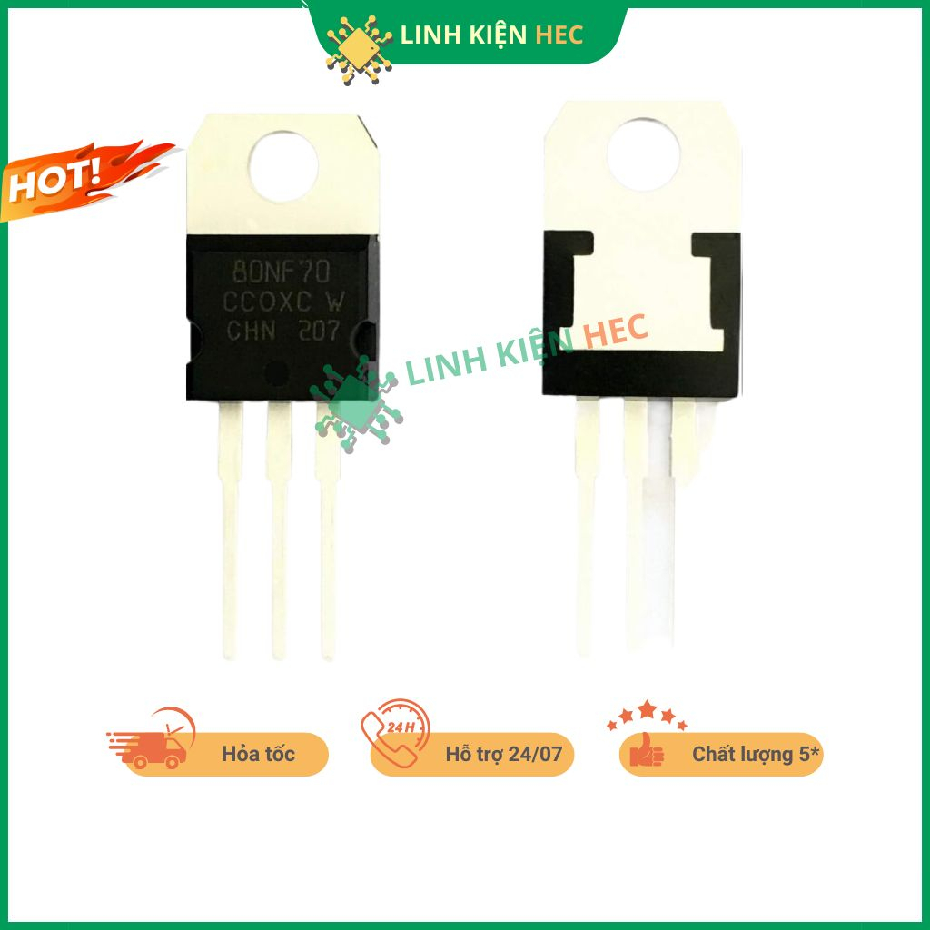 Mosfet 80NF70 80N70 80A 70V tháo máy chính hãng linh kiện hec