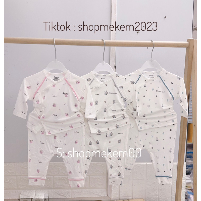 AVALER Bộ sơ sinh cài chéo sợi tre siêu mềm