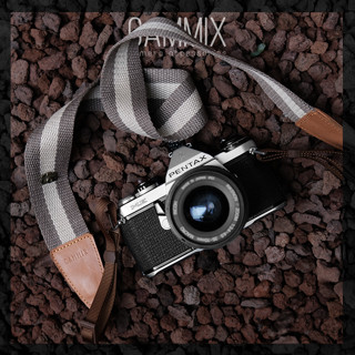   MẪU MỚI  Dây đeo máy ảnh dành cho máy Fuji Canon Nikon Sony.. - Camera Strap - Sọc - Nâu nhạt - Striped Collection 
