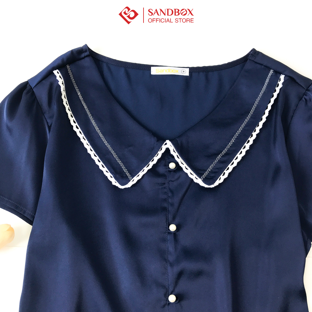 Đồ bộ nữ SANDBOX Lụa Satin cao cấp mềm mại, thiết kế dáng Pijama cổ sen viền trắng nổi bật, sang trọng, lịch sự BPC23008