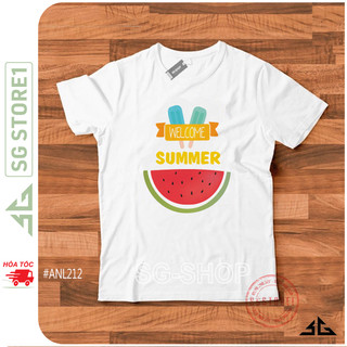 Áo thun gia đình hội nhóm team độc lạ mẫu Summer ANL212 màu trắng thun cotton dày dặn | SGSTORE1