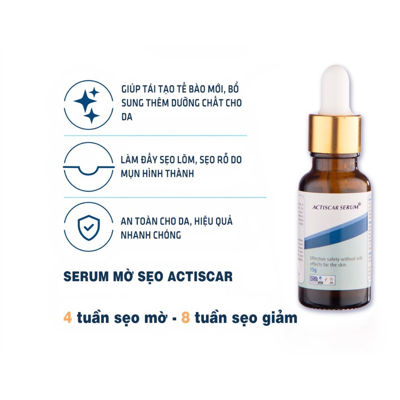 Serum Xoá Mờ Sẹo Actiscar Giảm Sẹo Lồi, Sẹo Rỗ Và Mờ Thâm 15g