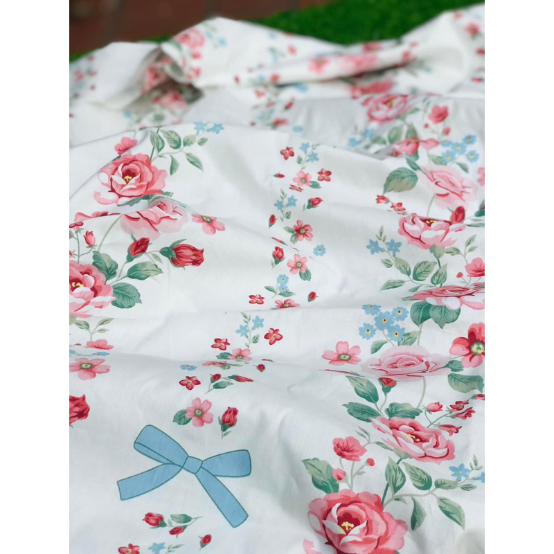 Vải thô lụa cotton may váy cho bé