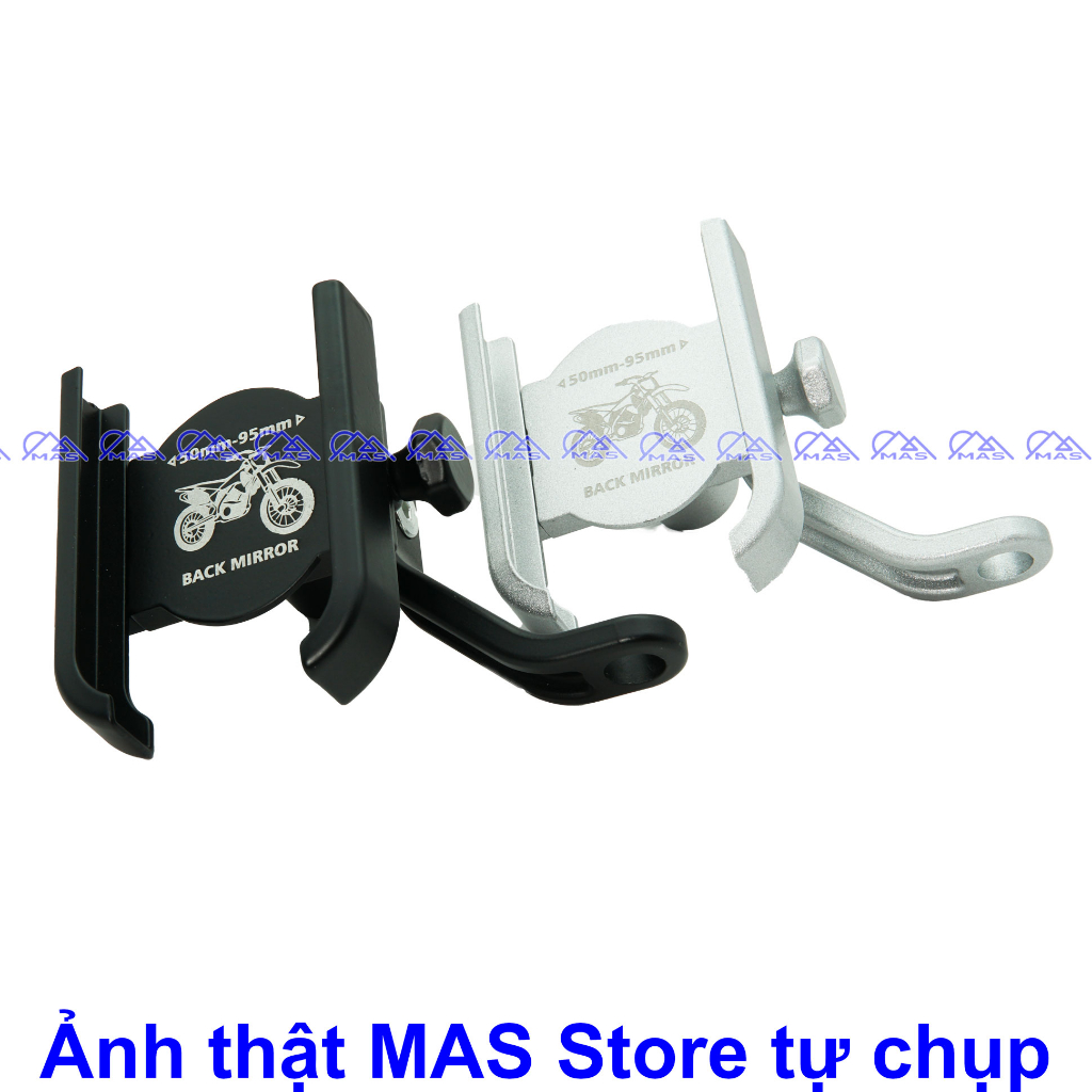 Kẹp điện thoại xe máy Giá đỡ điện thoại xe máy gắn chân gương kim loại 360 độ