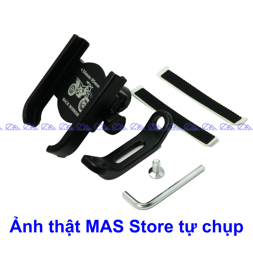 Kẹp điện thoại xe máy Giá đỡ điện thoại xe máy gắn chân gương kim loại 360 độ