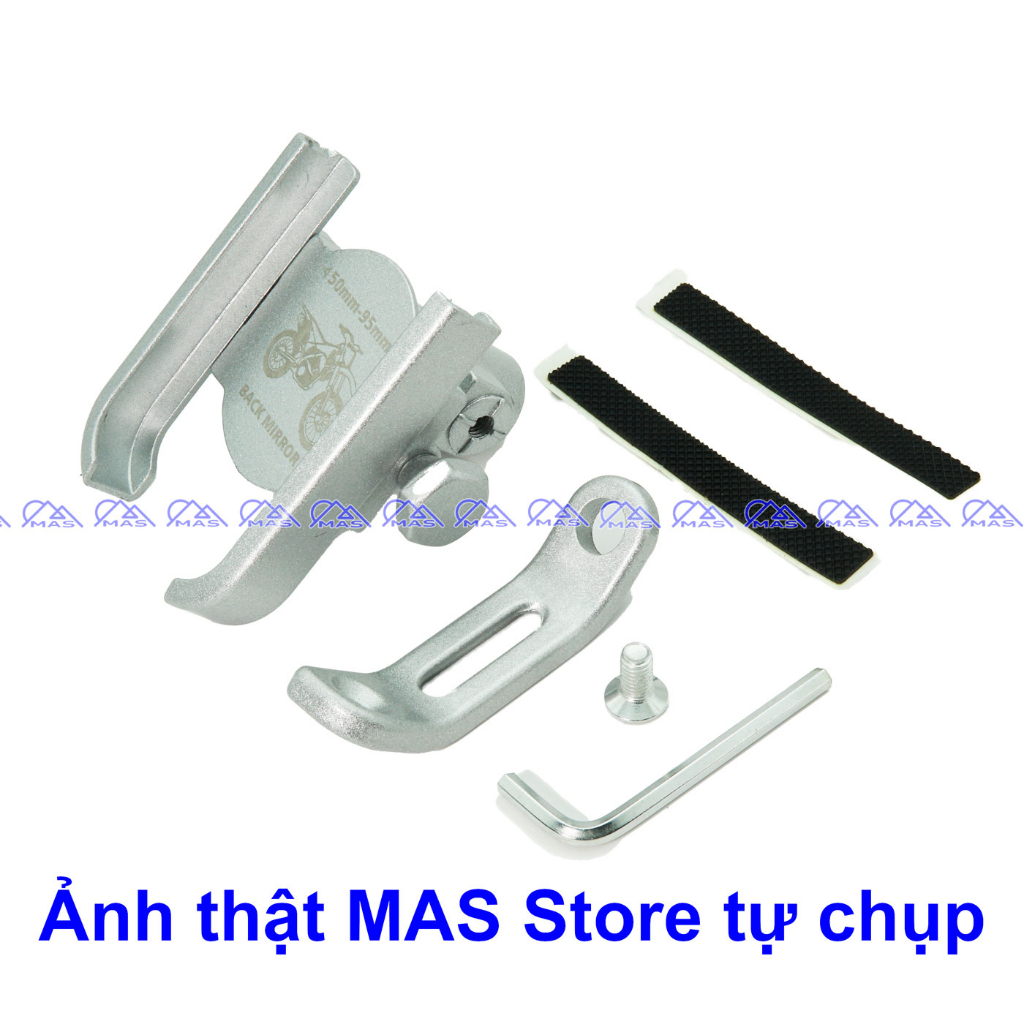 Kẹp điện thoại xe máy Giá đỡ điện thoại xe máy gắn chân gương kim loại 360 độ