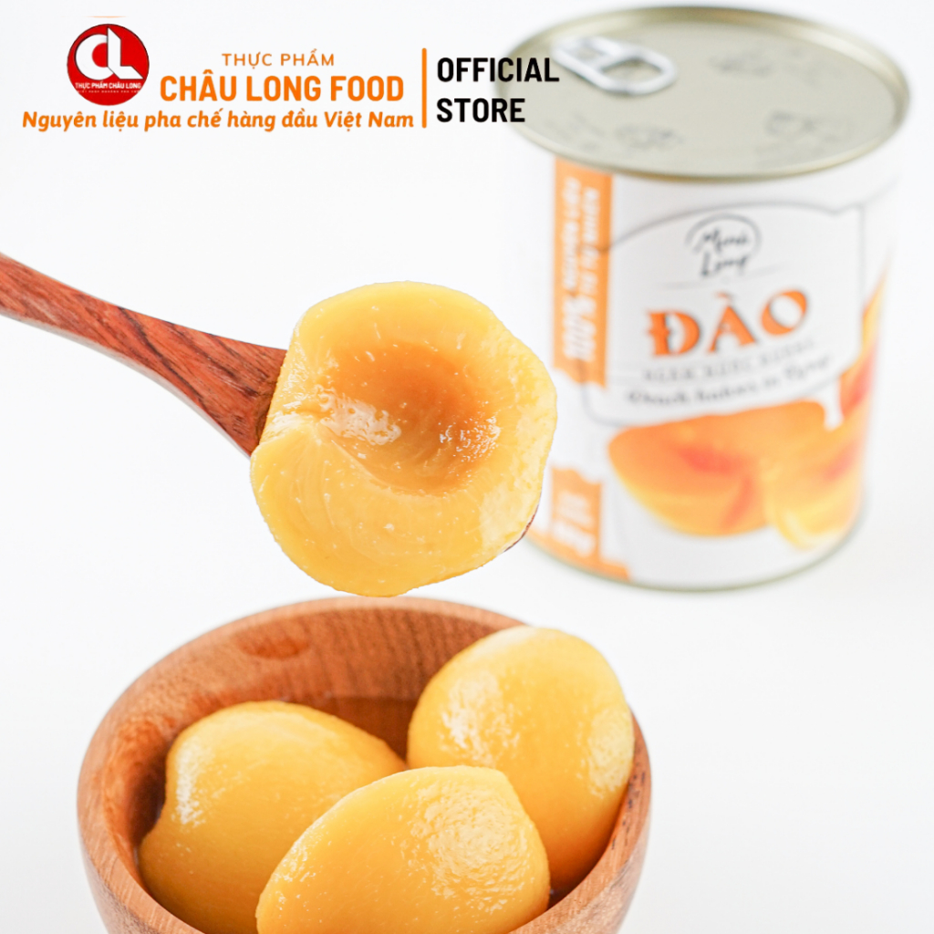 Combo 6 lon đào ngâm nước đường Asiahome 425g, 565g