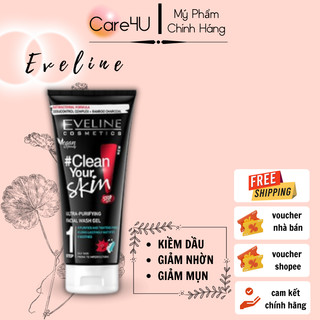 Gel rửa mặt sạch mụn kiềm dầu Eveline Clean Your Skin 200ml