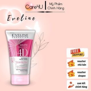 Gel tẩy da chết trắng da eveline 4d white prestige 4d 150ml