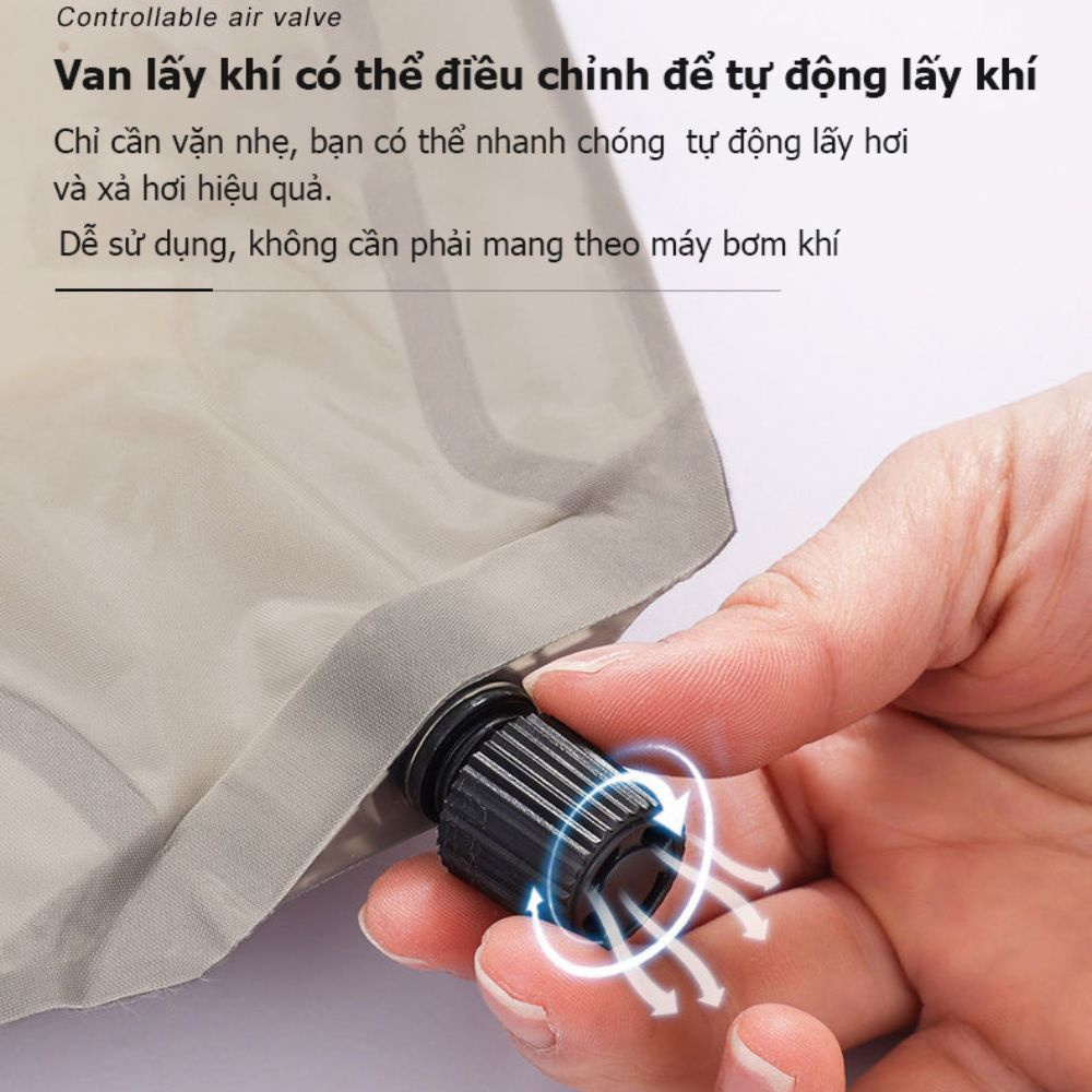Đệm hơi dã ngoại MountainHiker tự phồng nệm hơi kèm gối tự bơm hơi