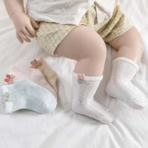 Vớ Lưới Cao Cấp Mickey, Tất Hàn Quốc Hình Nơ Đáng Yêu Cho Bé từ 0-4 tuổi embe.s