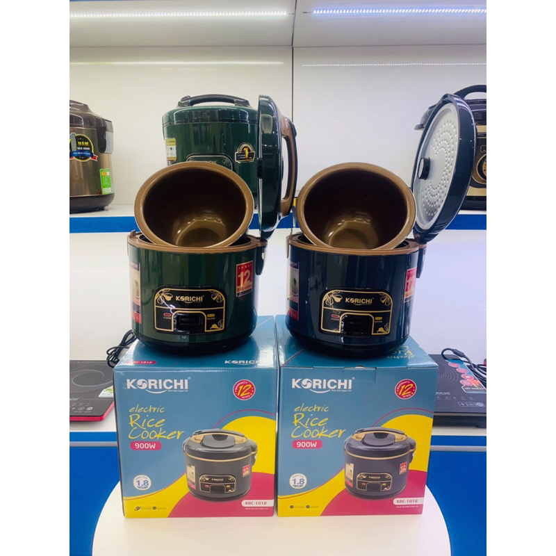 Nồi cơm điện lòng niêu phủ men ceramic  cao cấp Korichi-1818 nấu cơm ngon, siêu bênf