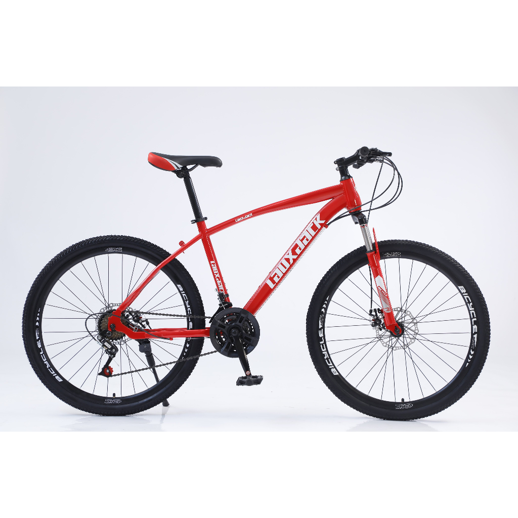 Xe đạp ngoài trời Laux Jack có giảm sốc, kèm chắn bùn, còi, đèn phản quang, bánh 26inch, 21 tốc độ