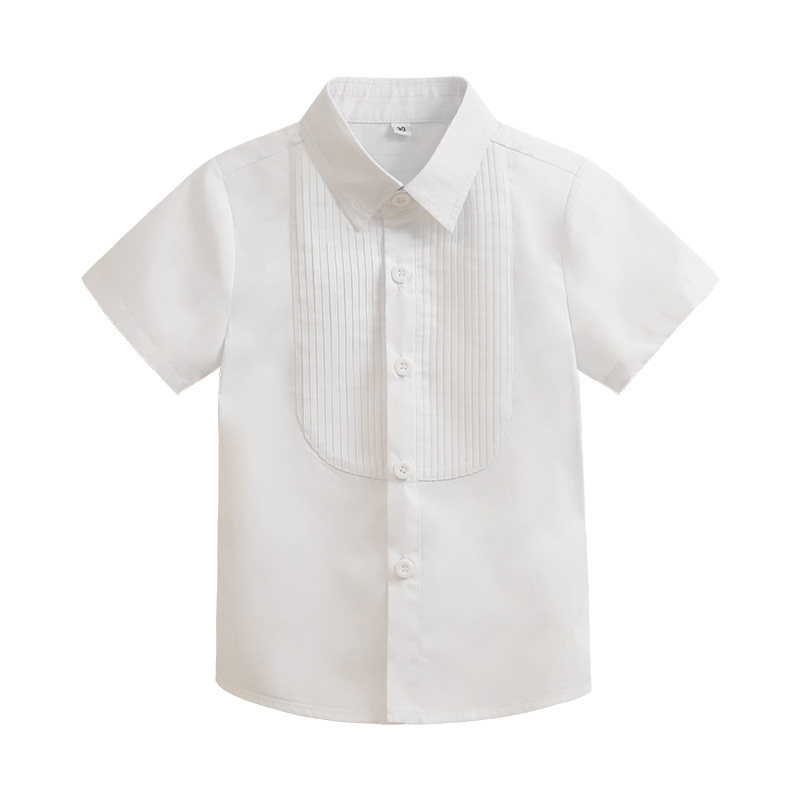 Áo sơ mi đi tiệc cho bé trai ngắn tay dài tay màu đen trắng 8-16 KG