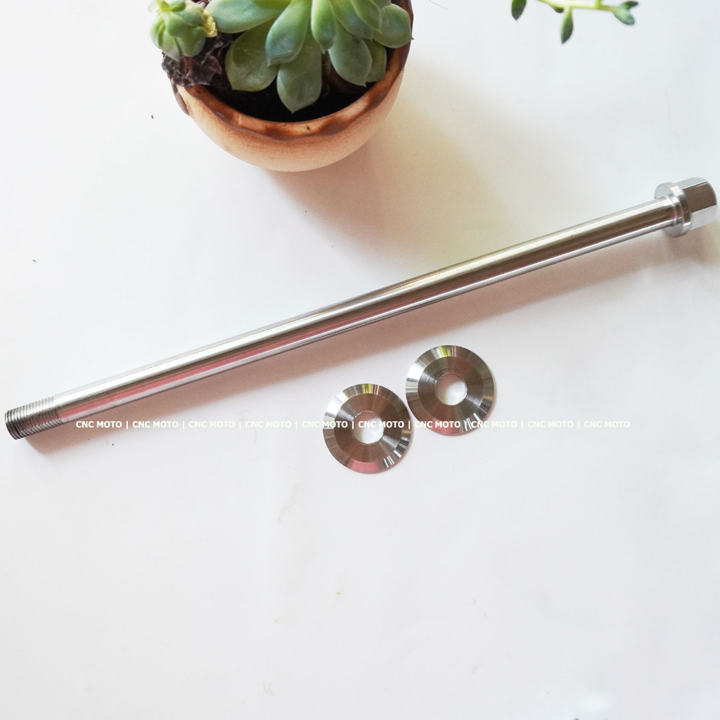 Cặp cốt bánh xe nguyên khối inox 304 CNC MOTO cho các dòng xe