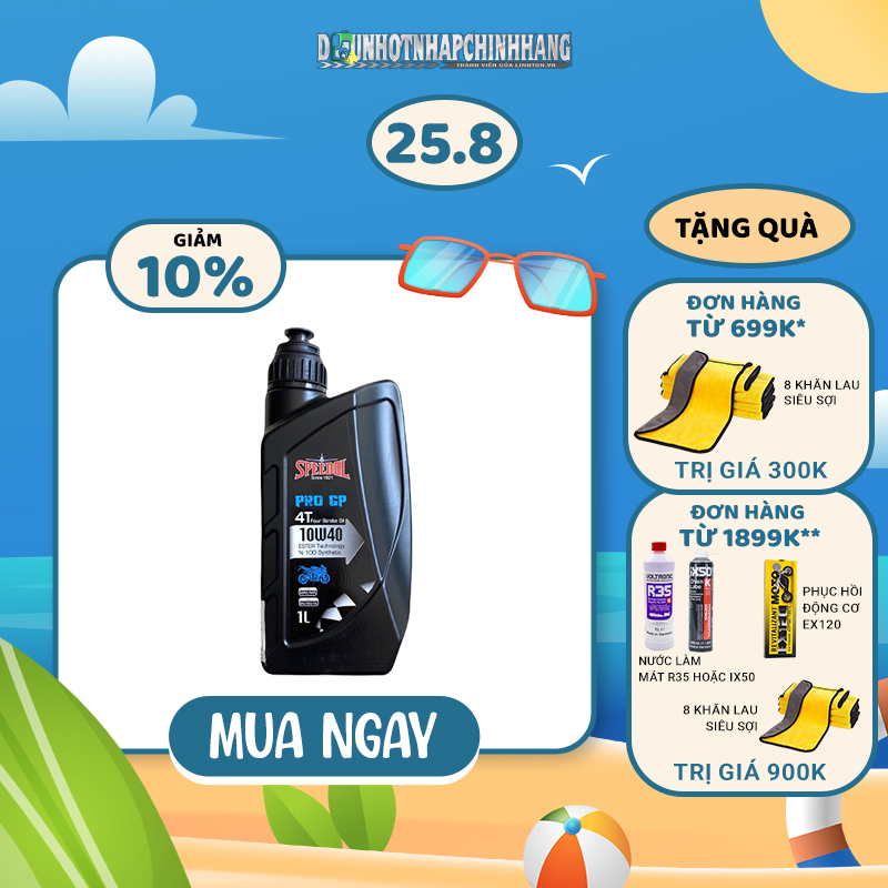 Nhớt tổng hợp xe số 100% Synthetic Ester SPEEDOL PRO GP 4T 10w40 1000ml