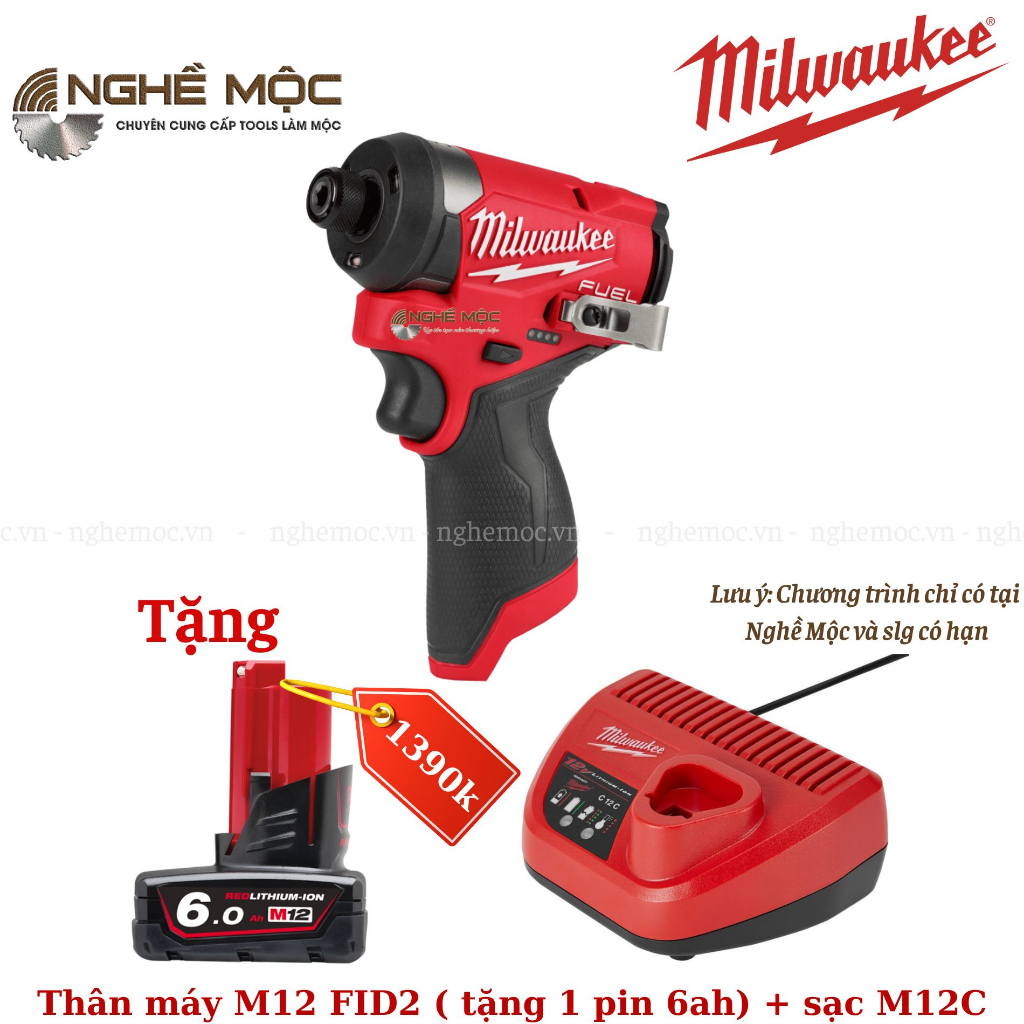 Máy bắt vít MILWAUKEE M12 FID2 Milwaukee chính hãng Nghề Mộc