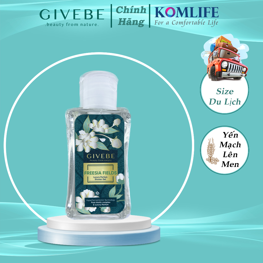 (New) Sữa tắm GIVEBE Luxury 80ml du lịch, hương nước hoa cao cấp, chiết xuất mầm yến mạch oganic