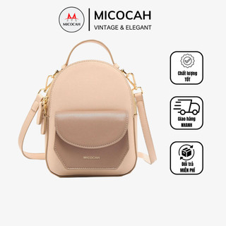 Balo Nữ Mini Thời Trang MICOCAH Đi Học Đi Chơi Phối Màu Vintage Da Cao Cấp Cực Đẹp MC43