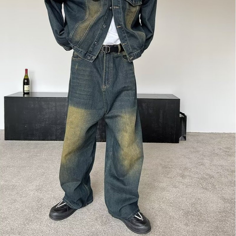 Quần Jeans Ống Siêu Rộng Uinex Nam Nữ Màu Xanh Wash