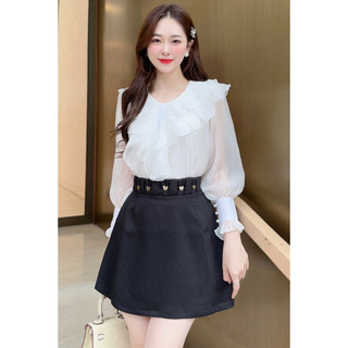 Áo sơ mi nữ công sở peplum phong cách Hàn Quốc ren cao cấpV350