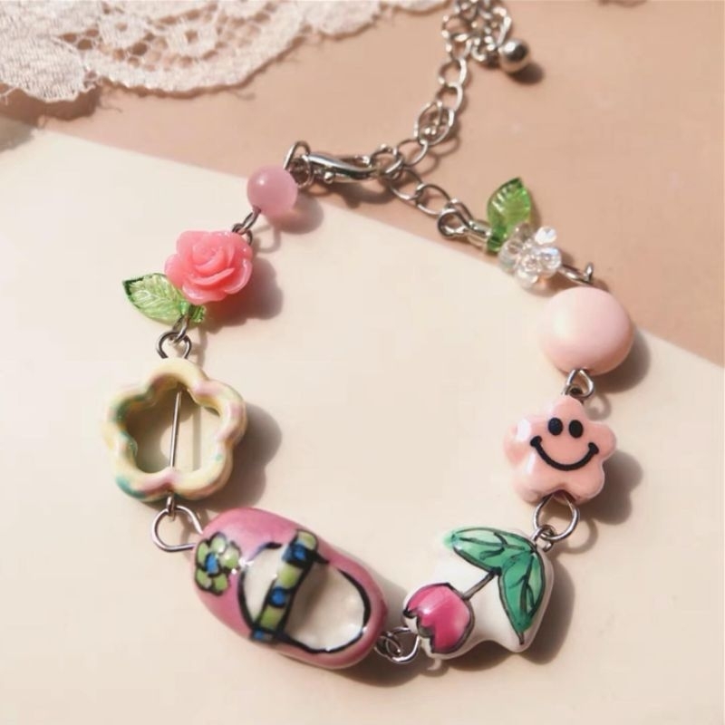 Vòng Tay Hạt Gốm Sứ Họa Tiết - TS1725 - BCorner