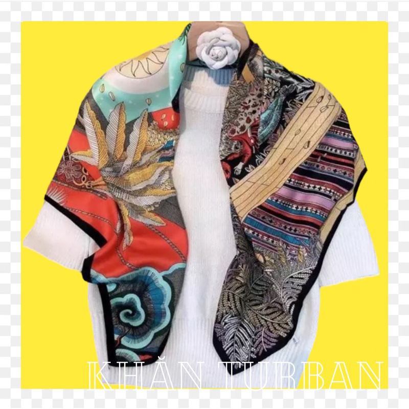 Khăn choàng cổ lụa thanh lịch size 90x90cm  - Khăn turban