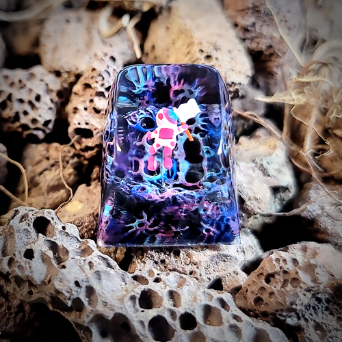 Galaxy keycap , nút bàn phím cơ phi hành gia , resin keycap , keycap artisan