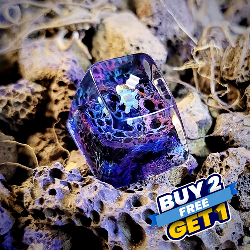 Galaxy keycap , nút bàn phím cơ phi hành gia , resin keycap , keycap artisan