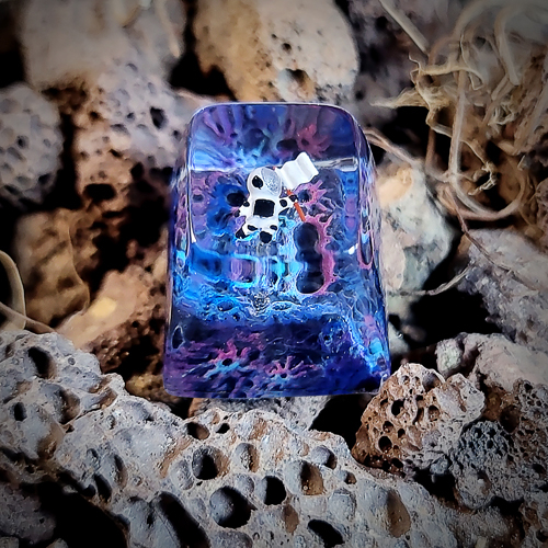 Galaxy keycap , nút bàn phím cơ phi hành gia , resin keycap , keycap artisan