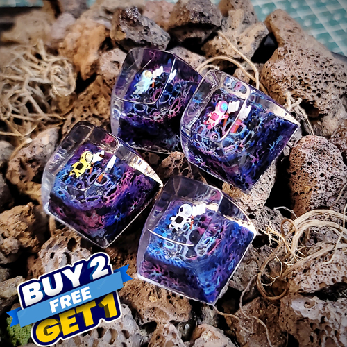 Galaxy keycap , nút bàn phím cơ phi hành gia , resin keycap , keycap artisan