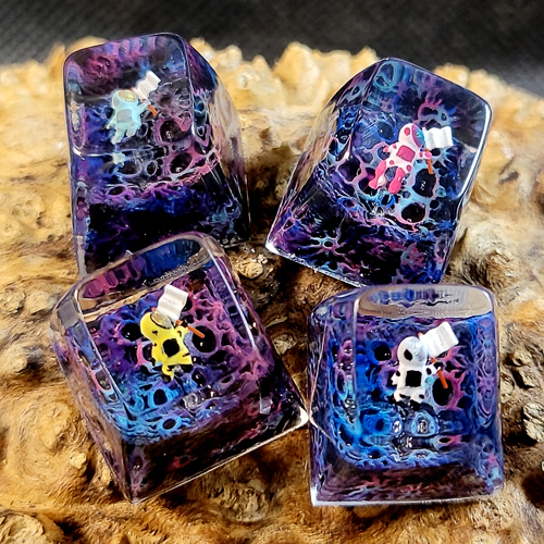 Galaxy keycap , nút bàn phím cơ phi hành gia , resin keycap , keycap artisan