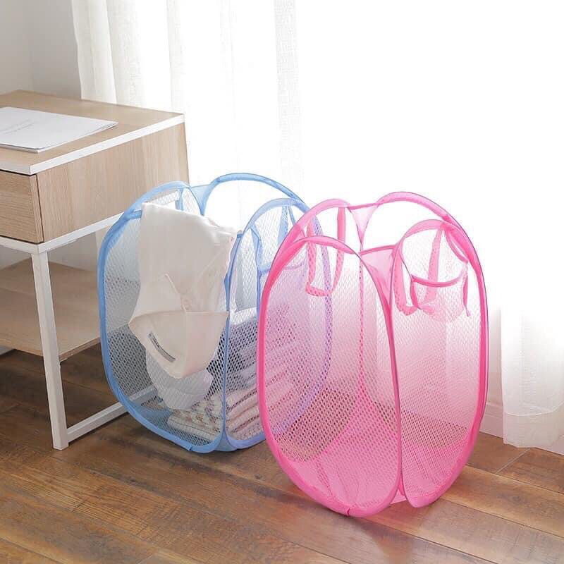 Túi lưới gấp gọn đựng áo quần bẩn siêu tiện ích, gọn nhẹ