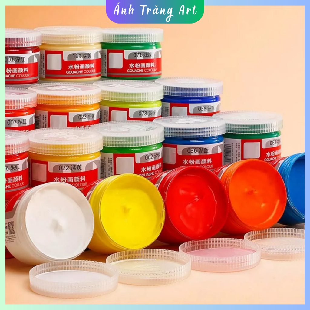 Màu Gouache 100ml cao cấp, màu bột pha sẵn