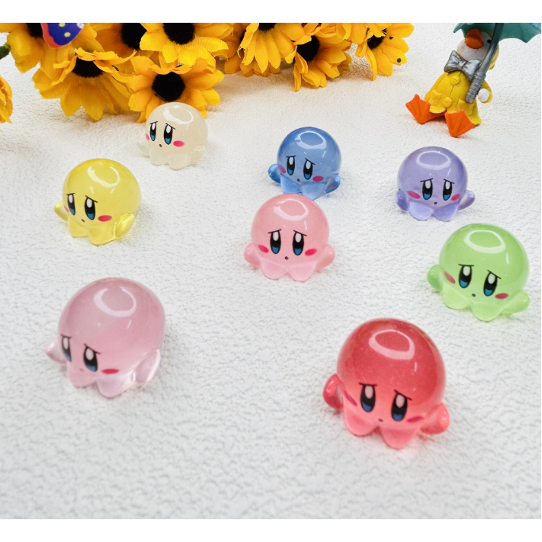 Mô hình bạch tuộc dễ thương  dạ quang nhiều màu phát sáng trang trí nhà búp bê, DIY