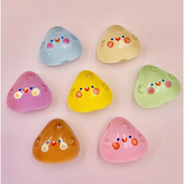 Mô hình cơm nắm biểu cảm dạ quang nhiều màu phát sáng trang trí nhà búp bê, DIY