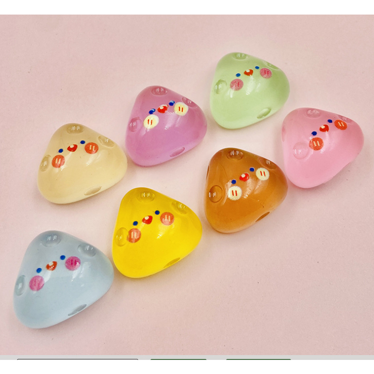 Mô hình cơm nắm biểu cảm dạ quang nhiều màu phát sáng trang trí nhà búp bê, DIY