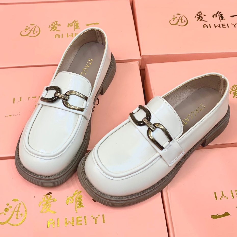 Giày loafer nữ đế cao 5cm PD-L525 bản khuy ngang cao cấp fullbox