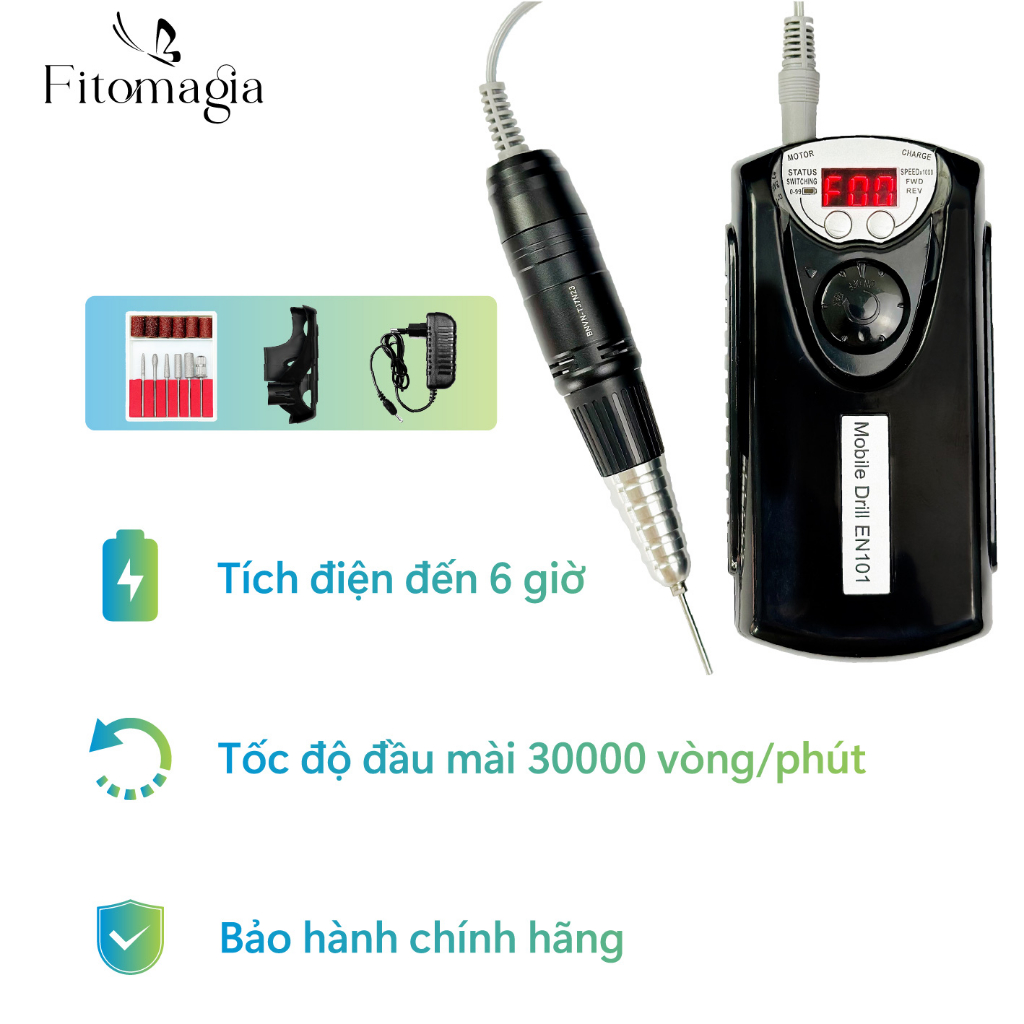 Máy Mài Móng Tích Điện EN-101 Hàng Chính Hãng - Bảo Hành Bút Mài 3 Tháng + Thân Máy 6 Tháng
