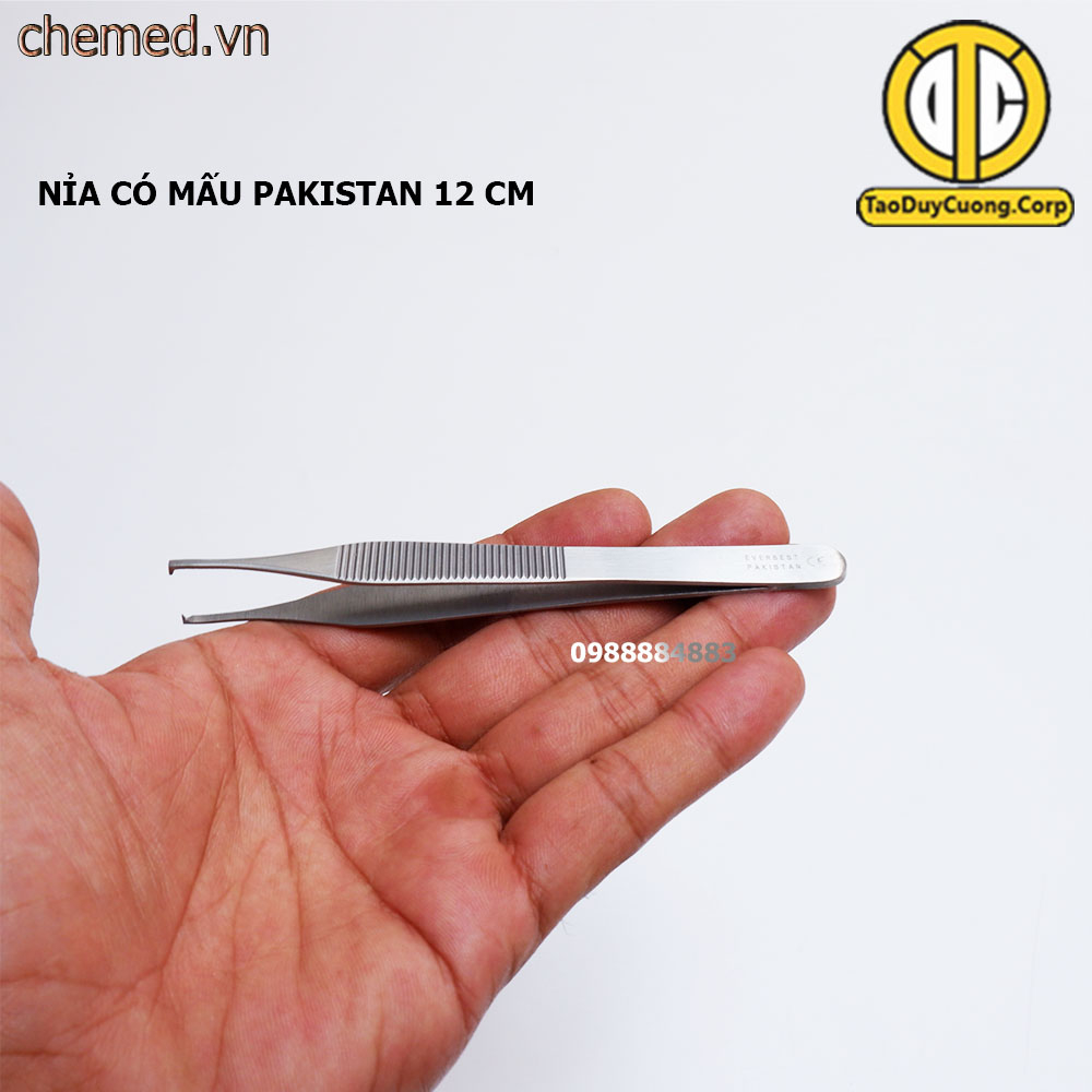 Nỉa adson y tế không mấu và có mấu Pakistan 12cm dùng trong phẫu thuật, thẩm mỹ