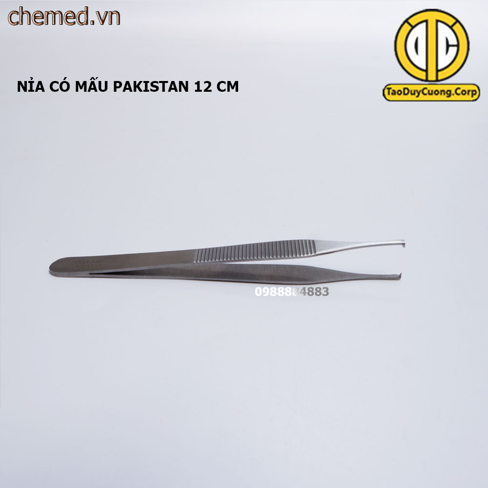 Nỉa adson y tế không mấu và có mấu Pakistan 12cm dùng trong phẫu thuật, thẩm mỹ