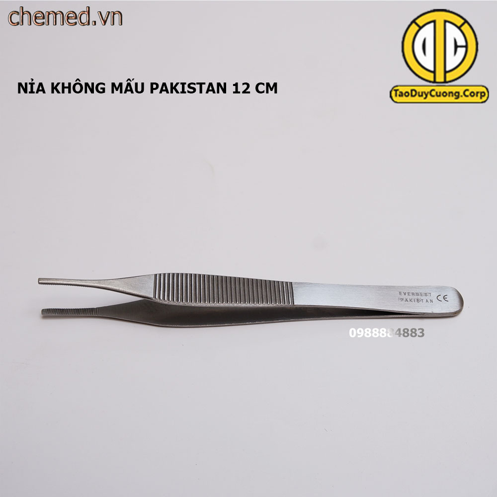 Nỉa adson y tế không mấu và có mấu Pakistan 12cm dùng trong phẫu thuật, thẩm mỹ