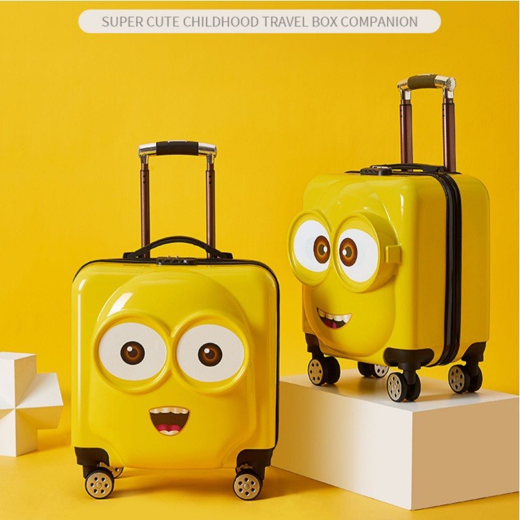 Vali kéo du lịch trẻ em size 18 inch nhựa PC+ABS cứng cáp, khoá số, vali du lịch cho bé hoạ tiết hoạt hình, 3D cao cấp.