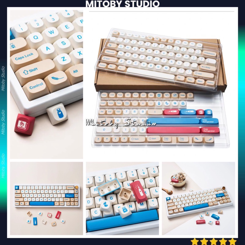 Keycap MA Soy Milk MA Profile chất liệu PBT dyesub dùng trên nhiều layout bàn phím cơ - Mitoby Studio